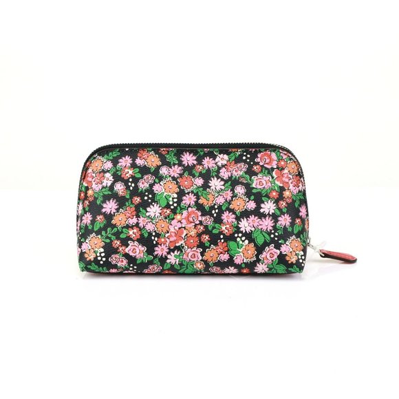 NWT Coach Floral Cluster Domed Cosmetic Pouch Bag Pink Multi - Picture 4 of 7